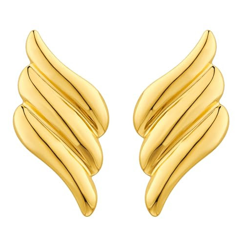COORWEEL Big Gold Chunky Geometric Stud Earrings for Women Trendy Bold Gold Statement Earrings | Amazon (US)