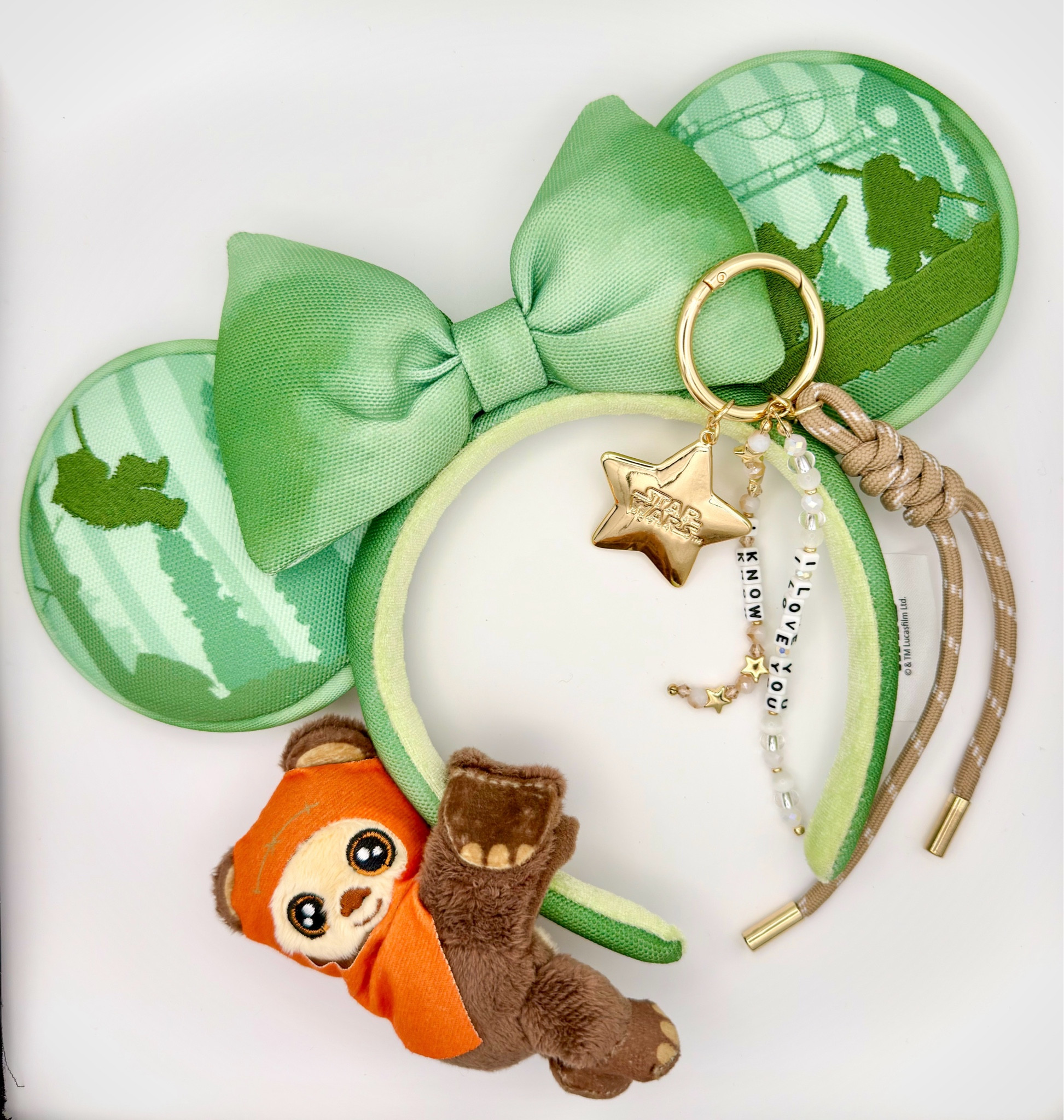 Celebrating May the 4th on Endor in true Star Wars fashion!

Ears: Disney Parks/Disney Store
Bag Charm: Disney Parks/Disney Store/Little Words Project
Ewok: Bullsitoy CutieCuff Star Wars Edition