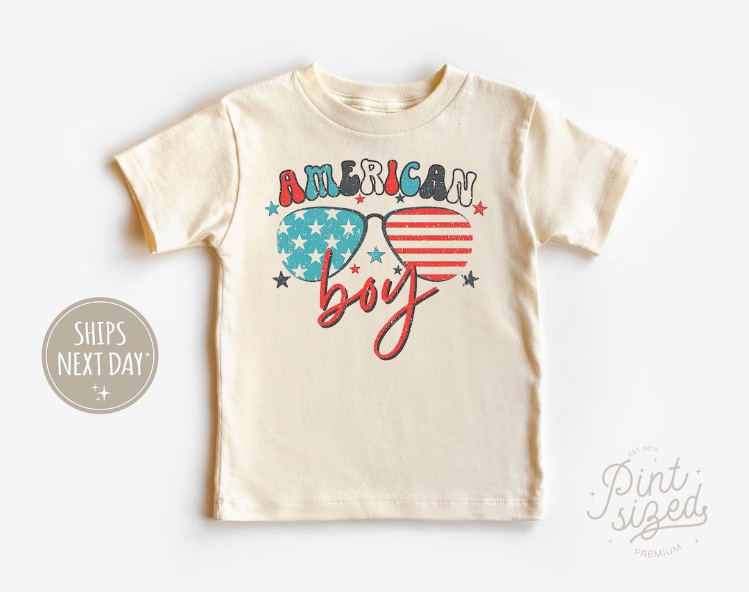 American Boy Toddler Shirt - Retro Patriotic Kids Tee - Vintage 4th of July Shirt | Etsy (US)
