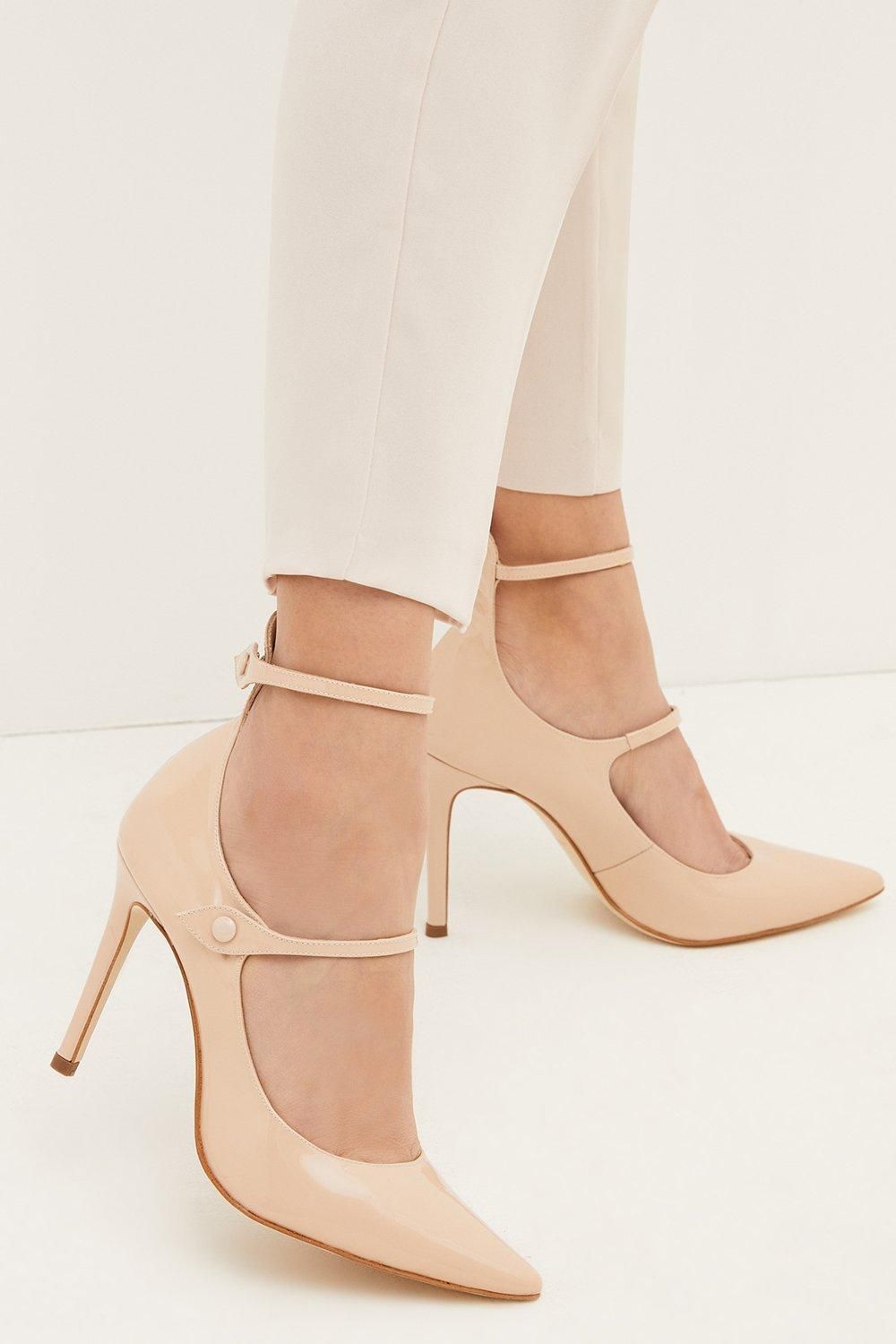 Premium Leather Strappy Pointy Pump | Karen Millen US