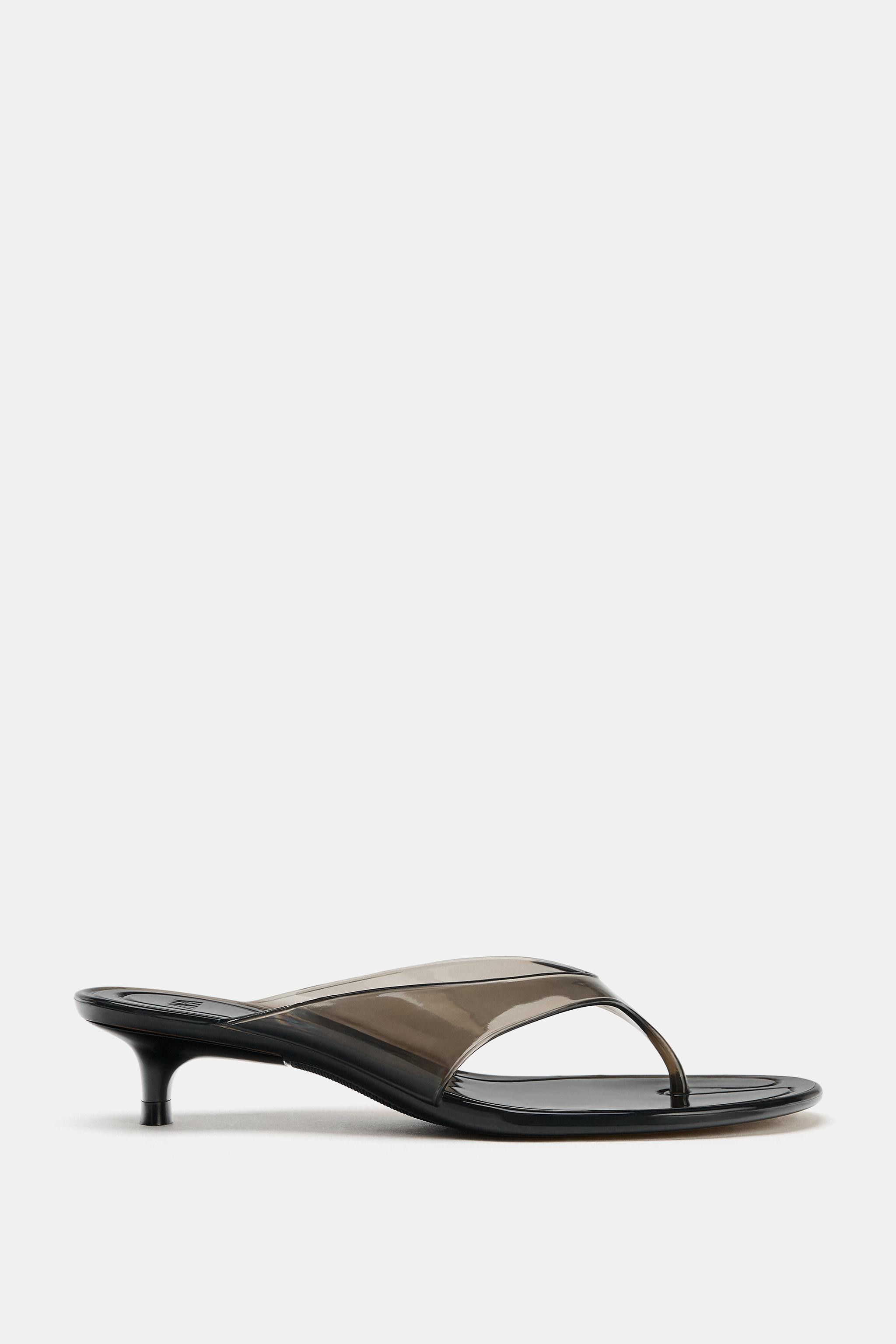 JELLY KITTEN HEEL SANDALS | Zara Canada