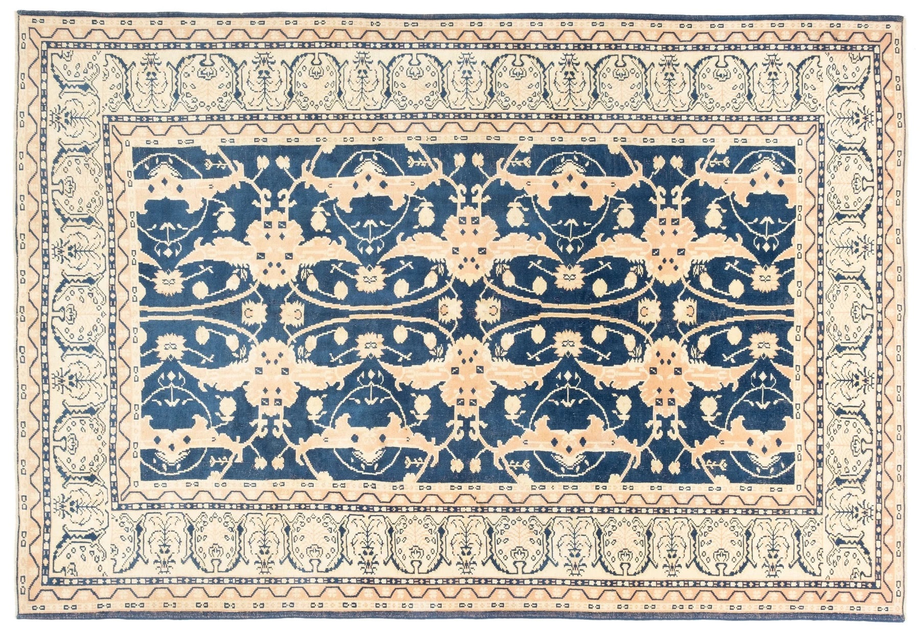 7' X 10' Turkish Rug, Blue - Ecruyuag | Revival Rugs Inc