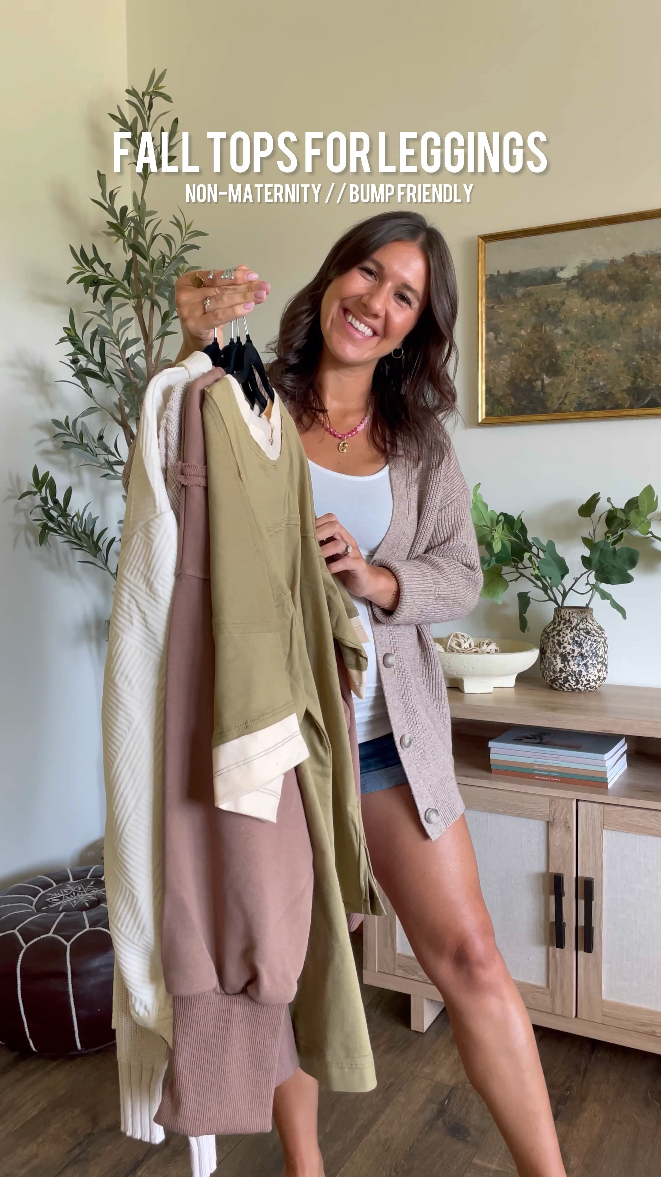 Fall tops to wear with leggings from Amazon! All under $40, non-maternity & bump friendly.

Large in the green tee to get the oversized fit. Medium in the other three tops. Small in maternity leggings.

Size up .5 in clogs and western boots fit tts! 

Amazon fashion 
Amazon style
Target style
Target finds 

#LTKBump #LTKFindsUnder50 #LTKSeasonal