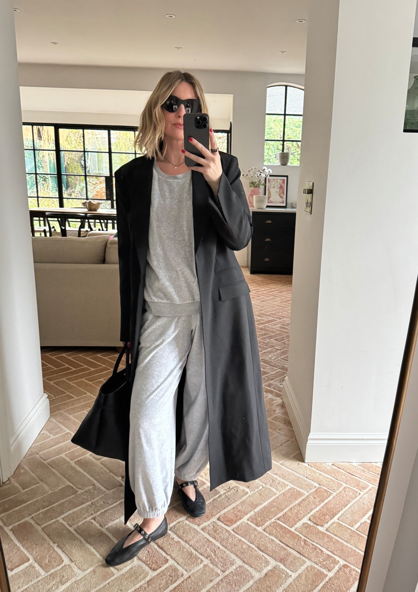 Grey Velour Tracksuit + Long Coat 

#LTKuk #LTKFashionMonth #LTKspring