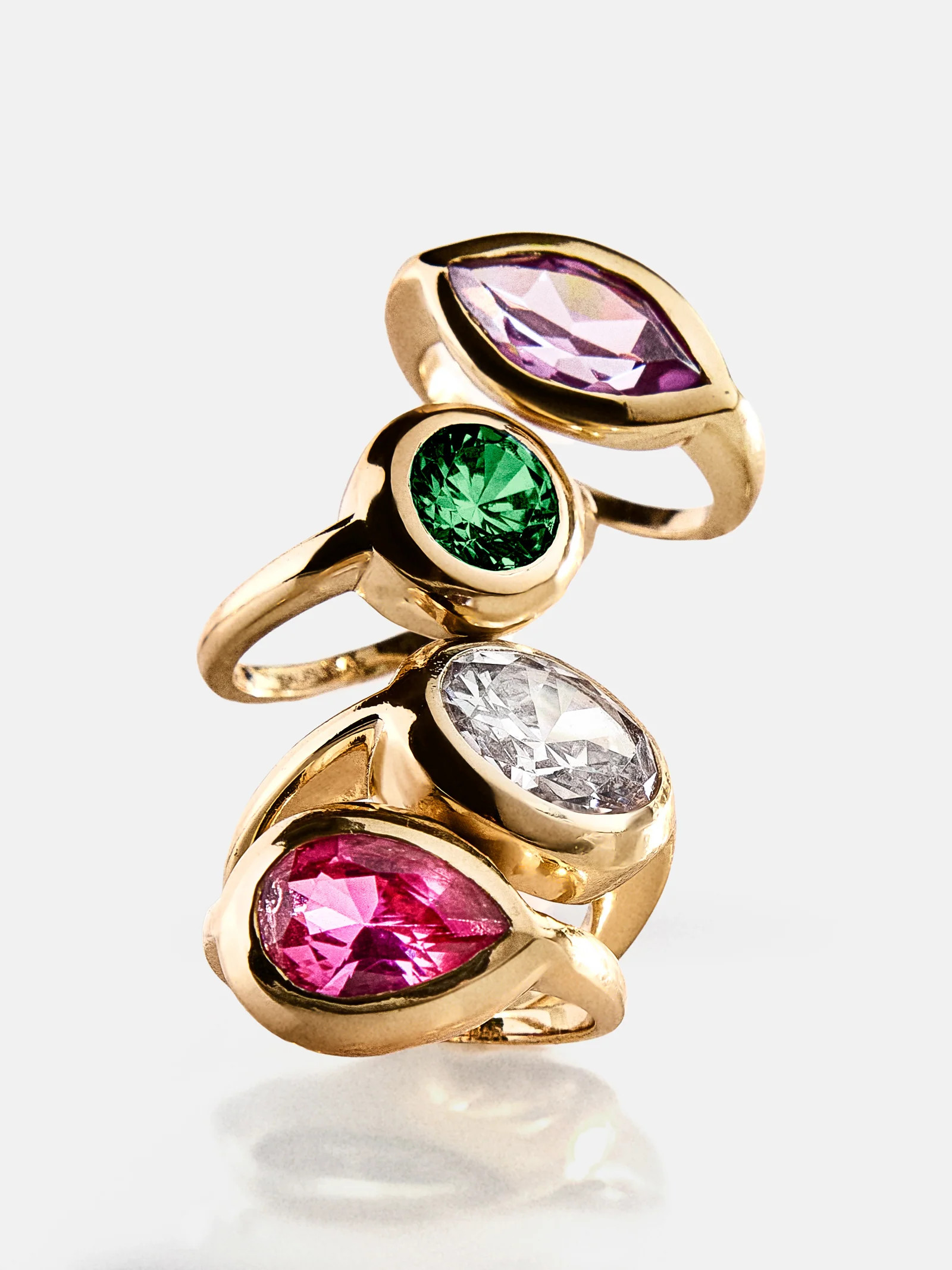 Gold Cubic Zirconia Custom Birthstone Ring - Crystal | BaubleBar