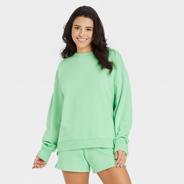 Women's French Terry Oversized Pullover Lounge Sweatshirt - Colsie™ | Target