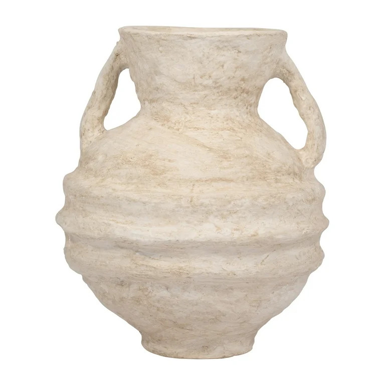 Sagebrook Home Paper Mache, Vase With Handles, White | Walmart (US)