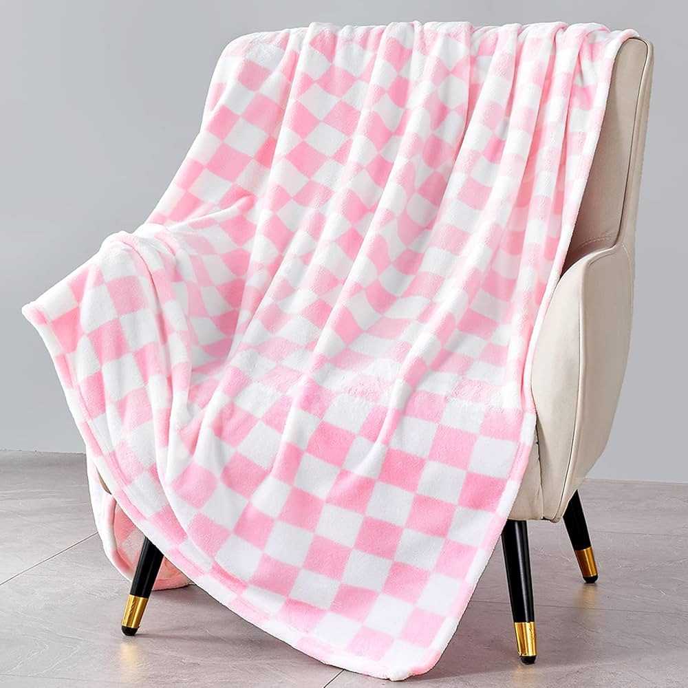 Edenleaf Pink Checkered Blanket, Ultra Soft Fleece Checkered Throw Blanket for Couch Bed and Trav... | Amazon (US)