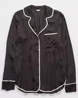 Aerie Off-Duty Satin Piping Shirt | American Eagle Outfitters (US & CA)