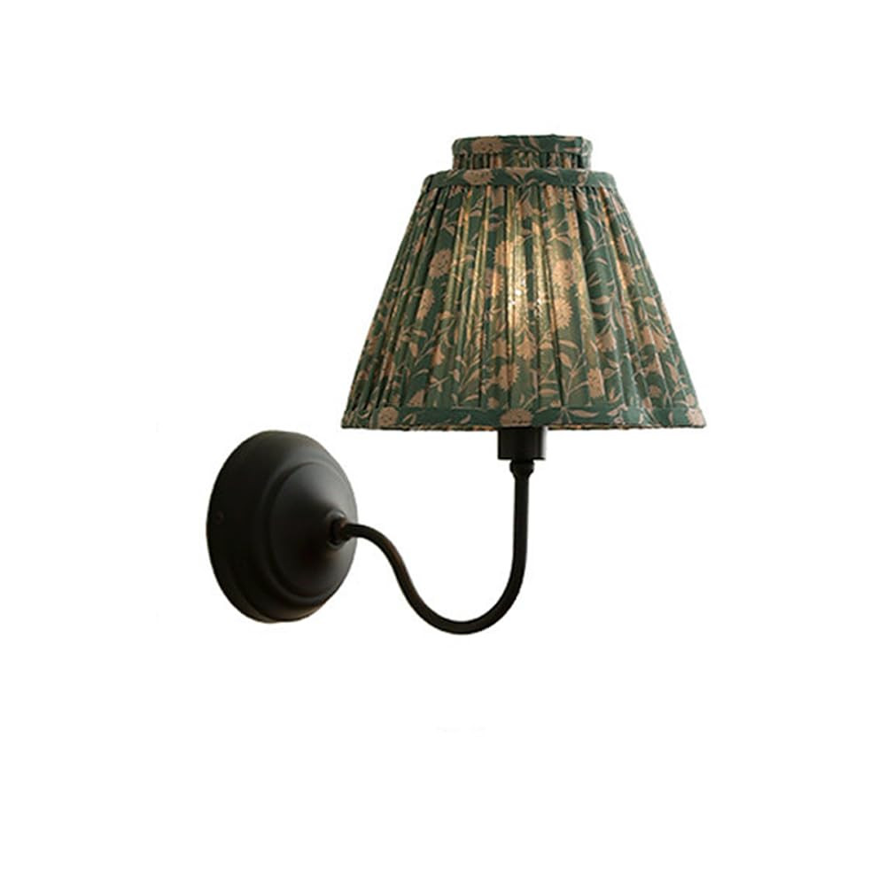 Indoor Modern Mid Century Wall Sconce with Fabric Lampshade Hardwired Pleated Nordic Green Bathro... | Amazon (US)