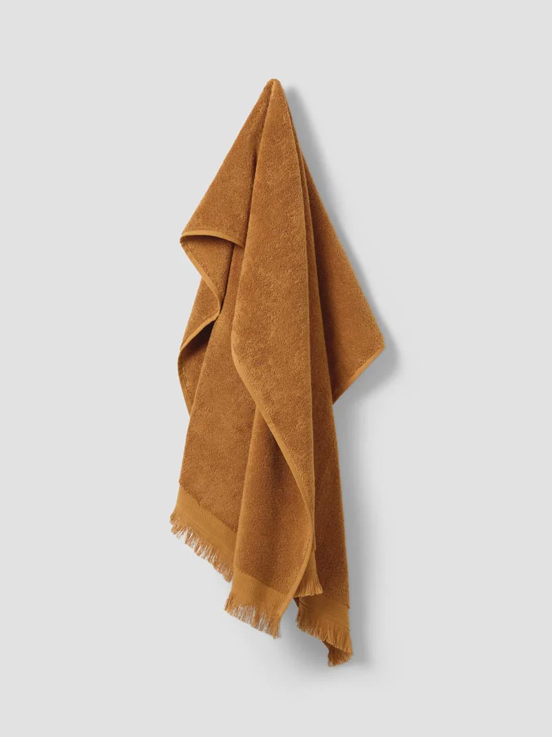 Russet Yellow Fringe Edge Cotton Towels | Piglet