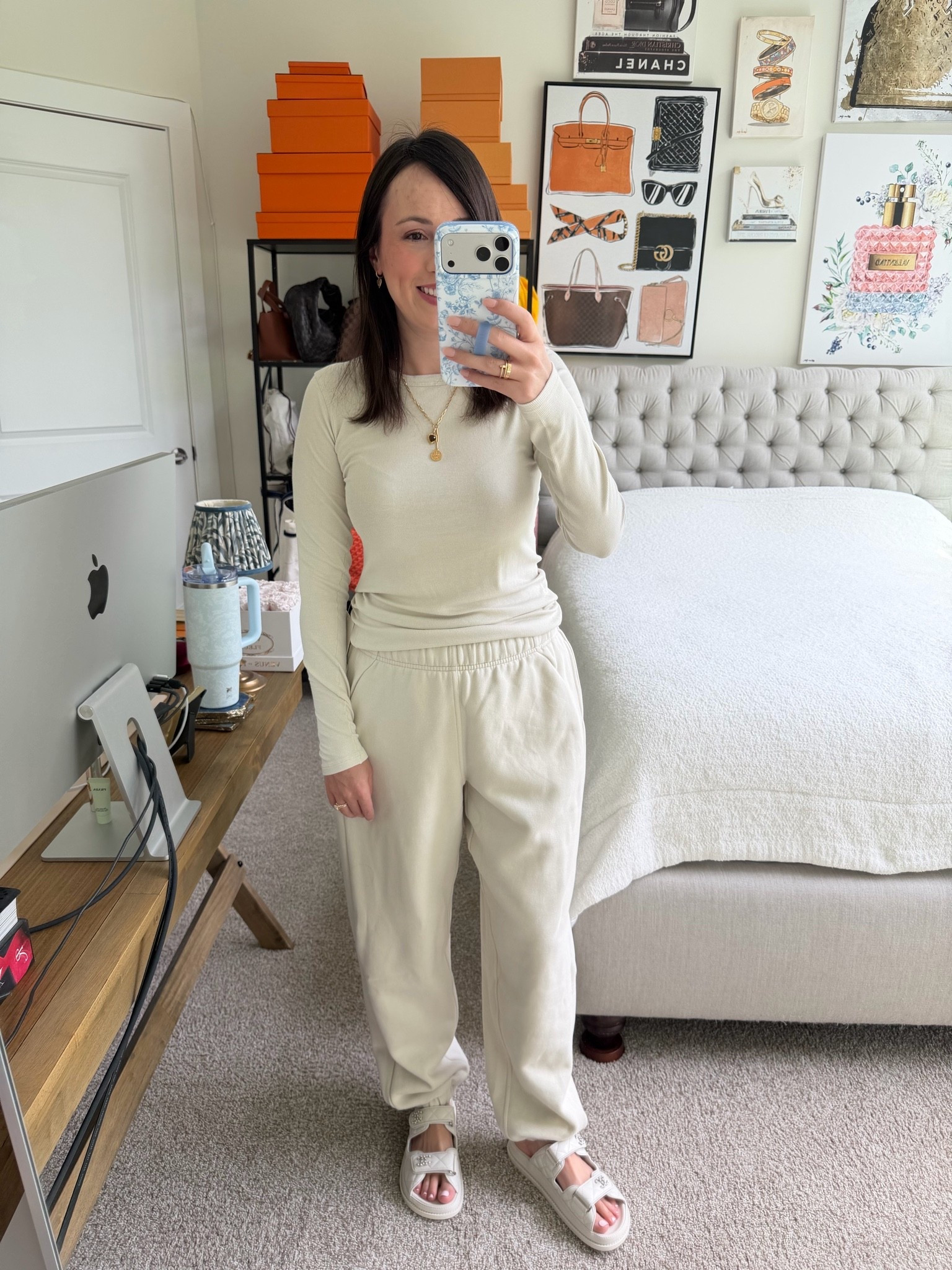 Lululemon long sleeve tee and the coziest fleece joggers in the color Bone

#LTKootd #LTKSeasonal