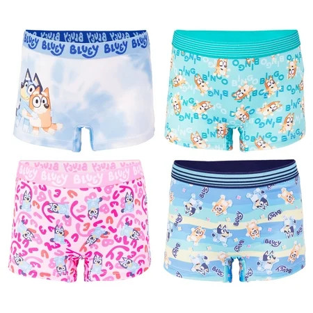 Bluey Girls Boyshort Character Underwear, 4-Pack, Size 4-10 | Walmart (US)