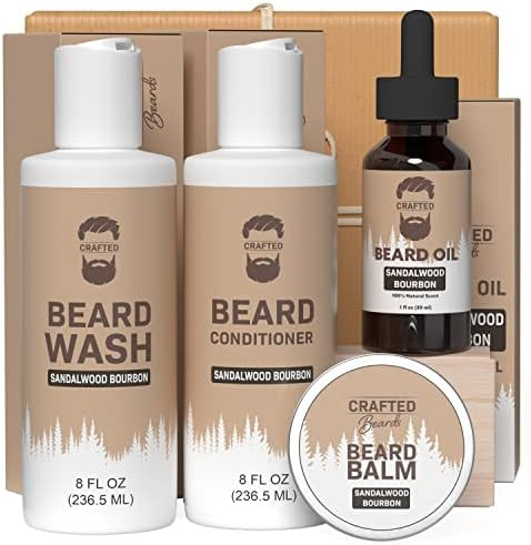 Amazon.com : Crafted Beards Luxury Beard Grooming Kit - Beard Care Kit - Beard Kit - Large 8oz Be... | Amazon (US)