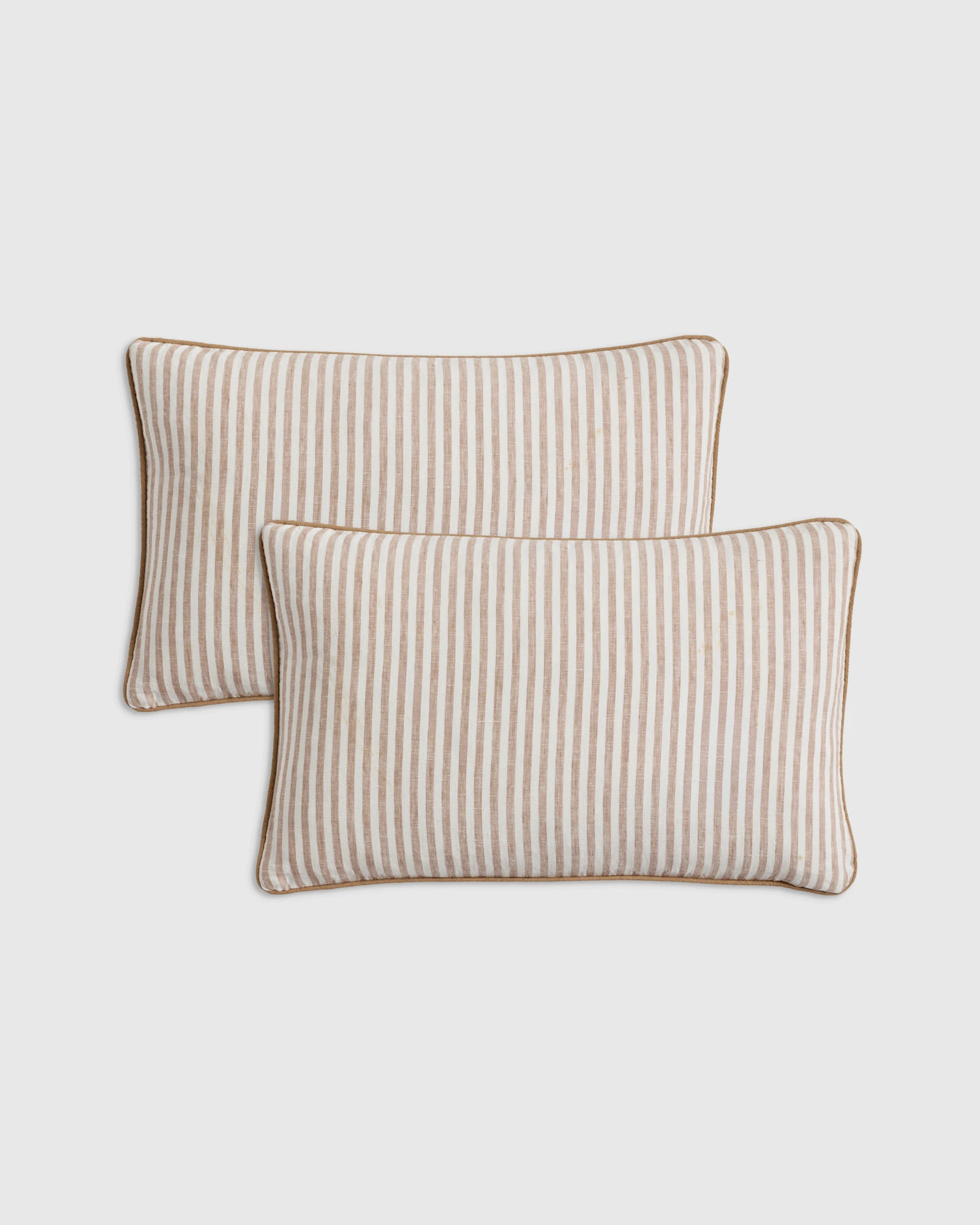 Piped Linen Stripe Pillow Cover (Set of 2) | Quince