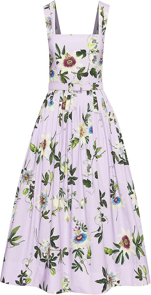 Amazon.com: Oscar de la Renta, Passionflower Belted Midi Dress, Lavender Multi, 10 : Luxury Store... | Amazon (US)