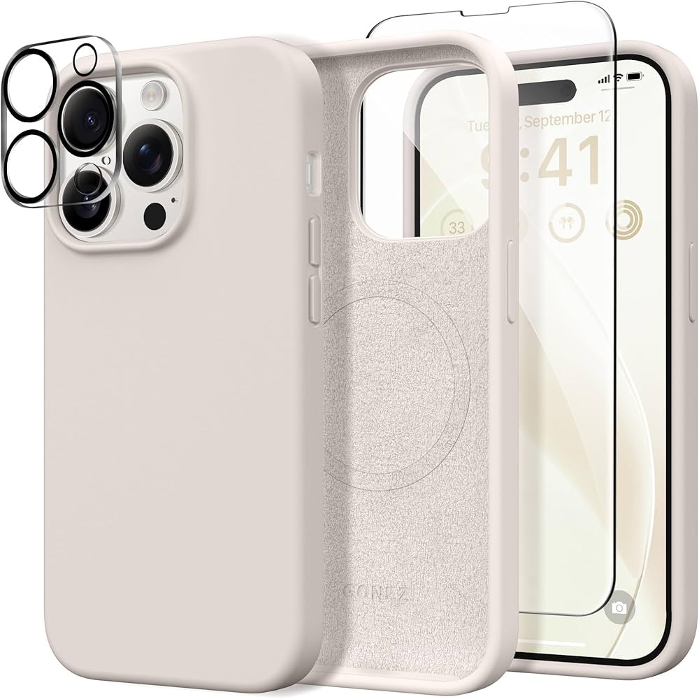 GONEZ for iPhone 14 Pro Max Case Silicone, Compatible with MagSafe, with Screen Protector + Camer... | Amazon (US)