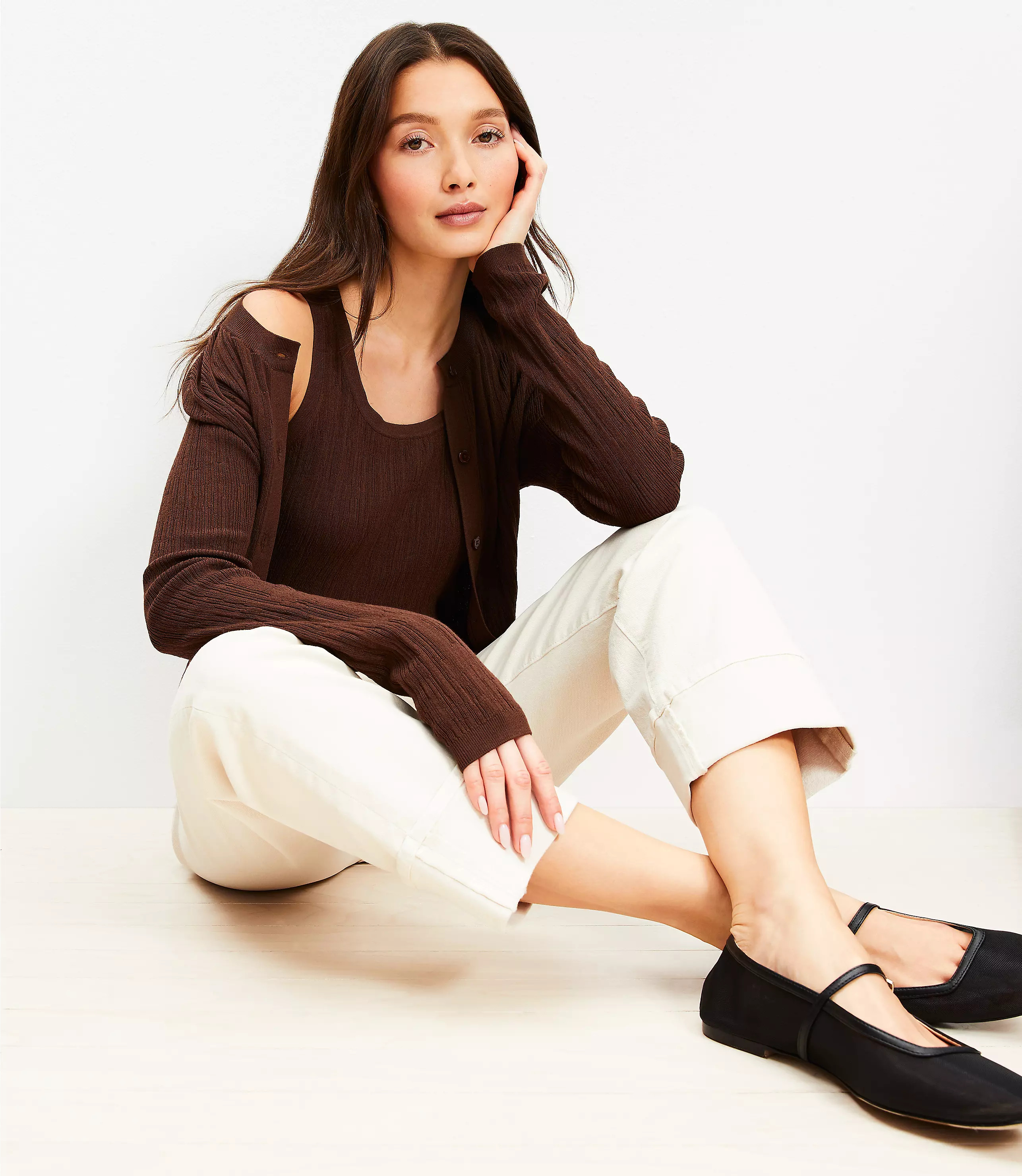 Stripe Textured Sweater Tank Top | LOFT