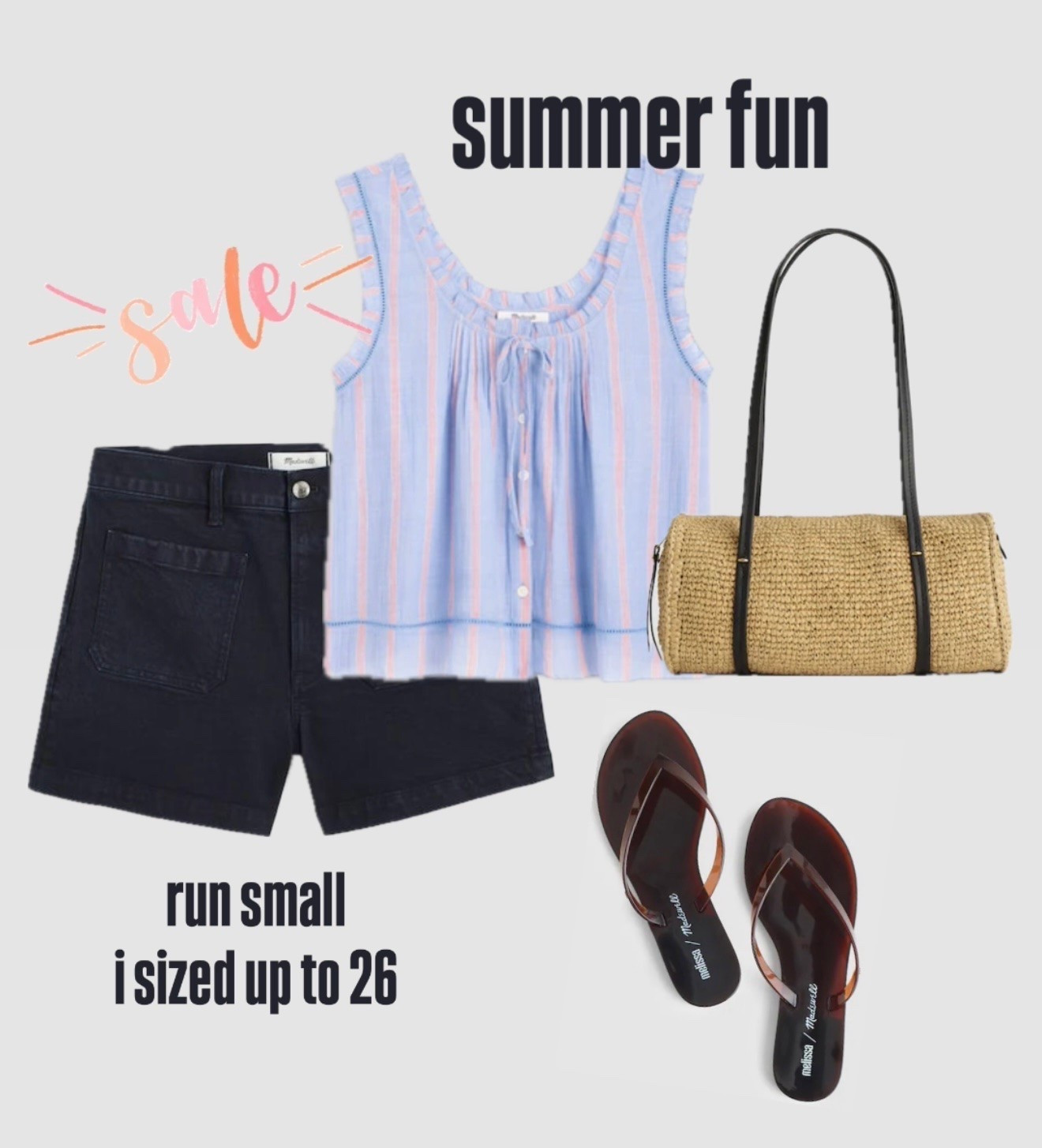 Madewell Summer 
i did xxs in tank and sized up in the navy shorts

#LTKSaleAlert #LTKootd #LTKSeasonal