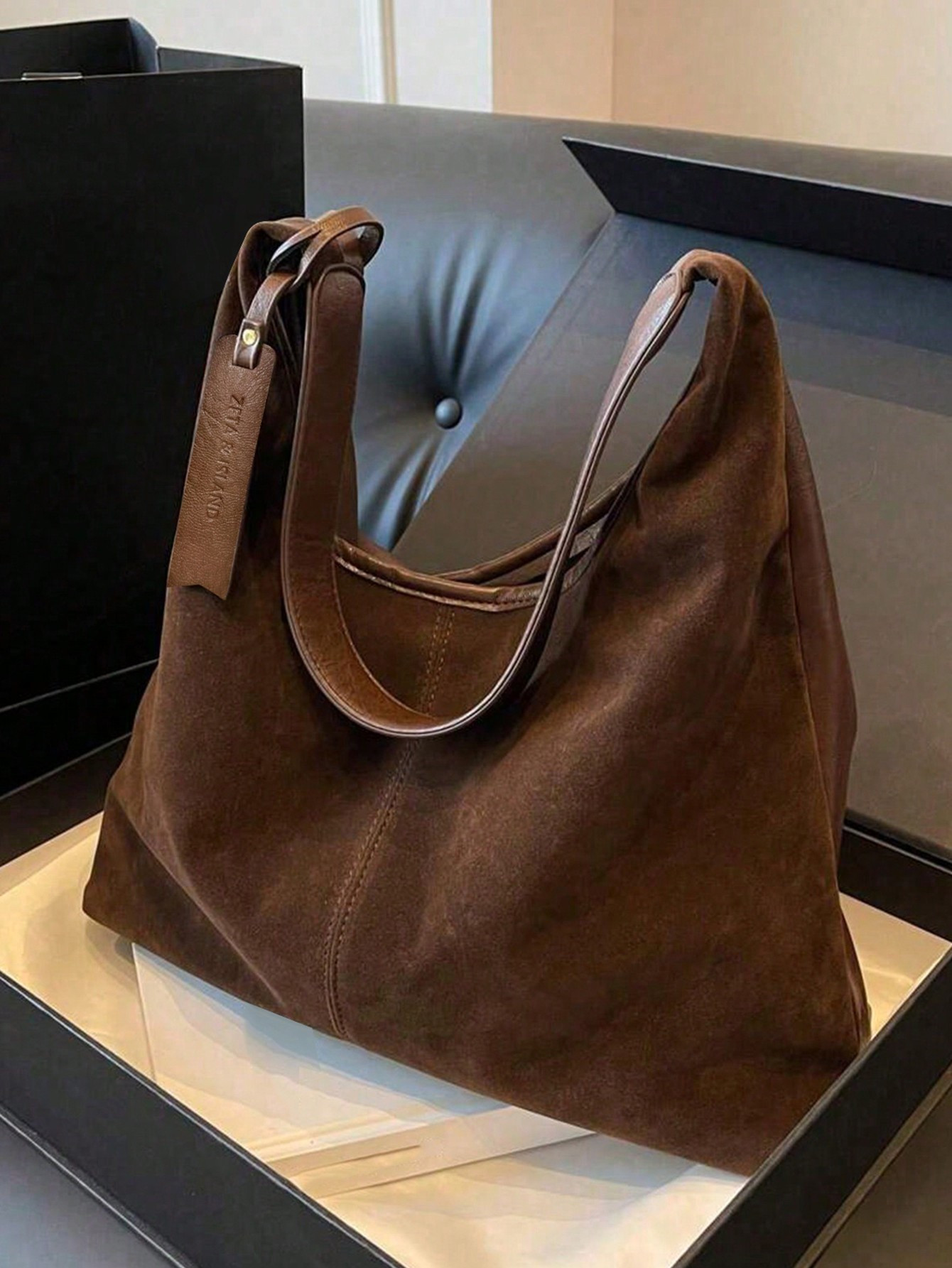 Leisure Retro Suede Suede Bag Women's Bag Autumn Winter Versatile One Shoulder Bucket Bag Sac, Ma... | SHEIN