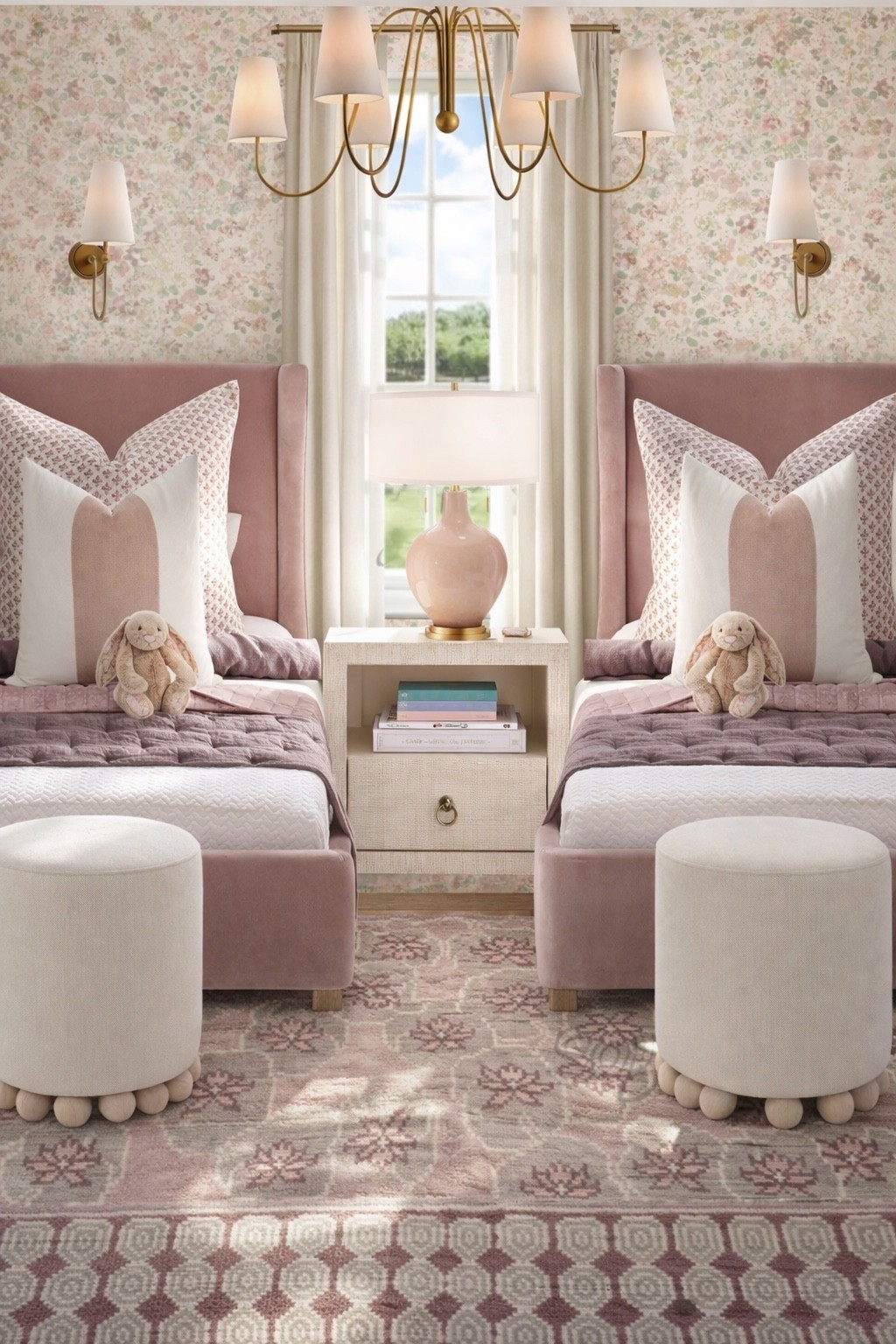 A floral and dusty pink space 

#bed #bedroom #kidsroom #wallpaper 

#LTKSaleAlert #LTKHome #LTKKids