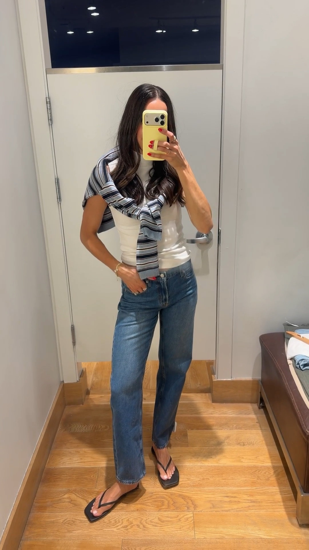 40% off everything at GAP!! 
Mockneck tank: sized down 1 (XS)
Jeans: true to size (26)

#LTKSaleAlert #LTKootd #LTKSeasonal