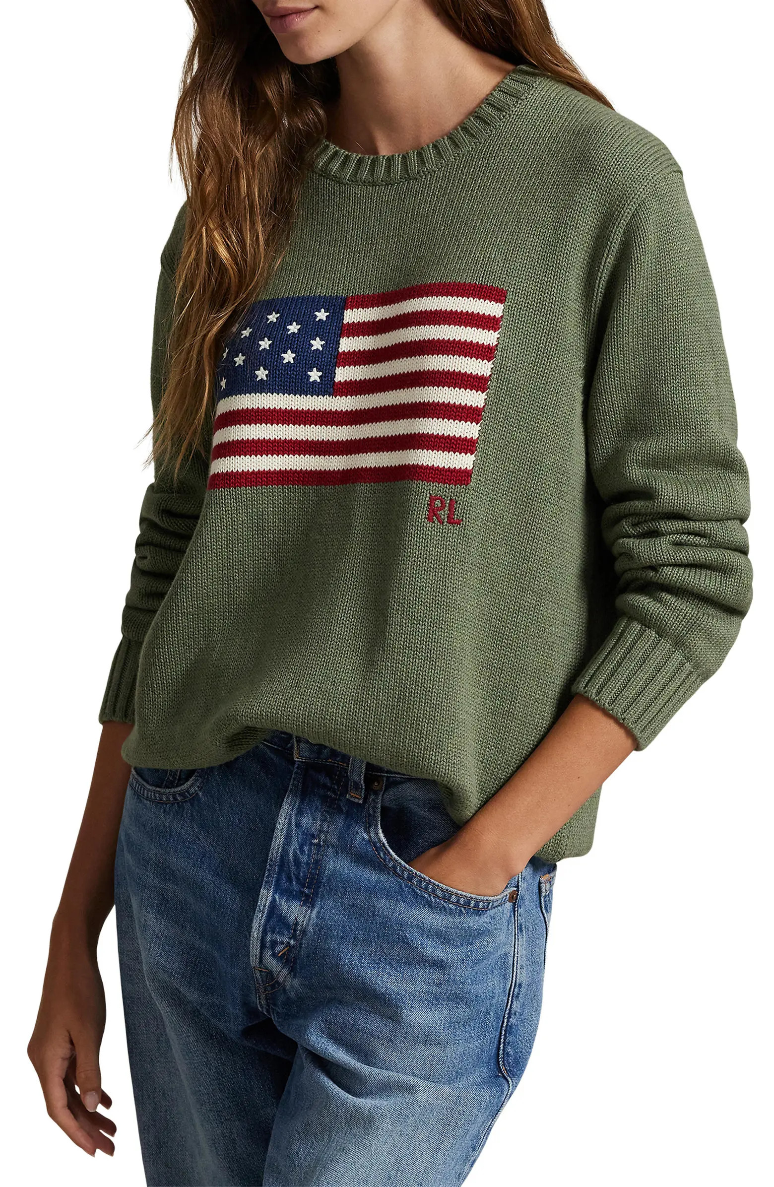 Gender Inclusive Roving Flag Intarsia Cotton Sweater | Nordstrom