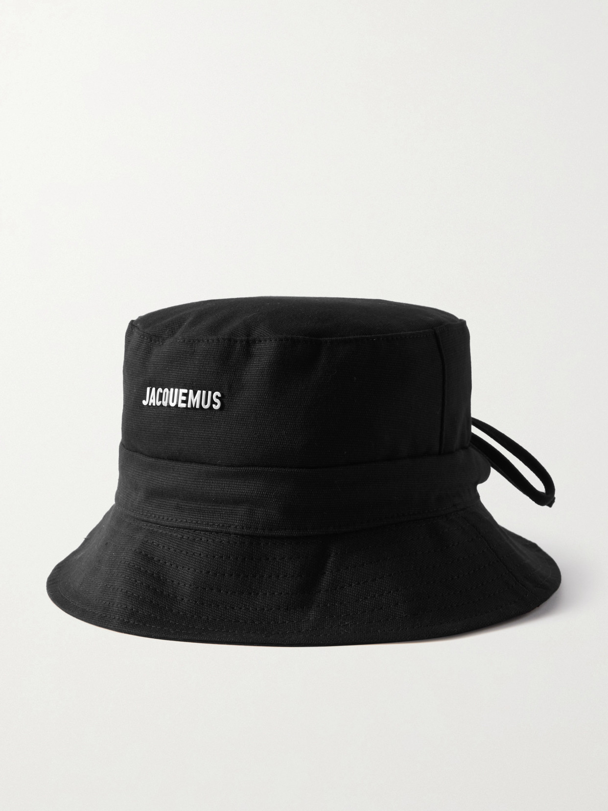 Jacquemus - Le Bob Embellished Cotton-canvas Bucket Hat - Black | NET-A-PORTER (US)