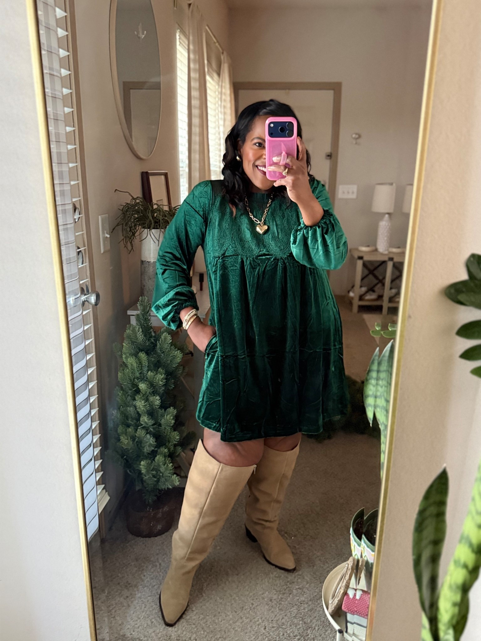 Anthropologie inspired velvet dress from Amazon! Wearing a size large. It does have pockets! 

#LTKHoliday #LTKMidsize #LTKFindsUnder50