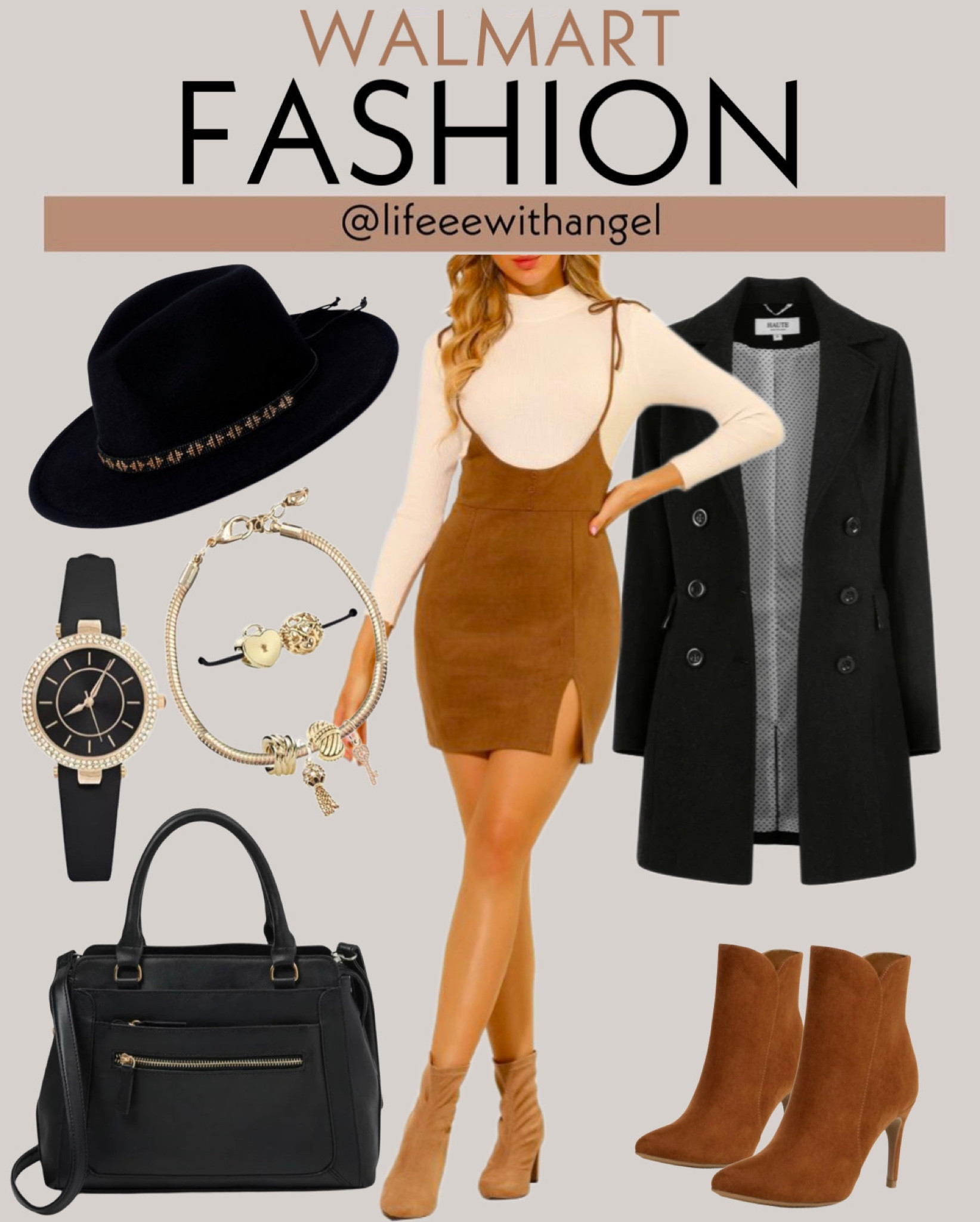 One way to style a simple dress; with ankle boots and a black peacoat. How do you dress up during the Fall season?

#Ad @walmartfashion
@shop.ltk  #LTKfashion #liketkit #ltkstyletip #ltkshoecrush #LTKfallfit #LTKfalloutfitinspo #walmartfallfashion #fashion #LTKfashion