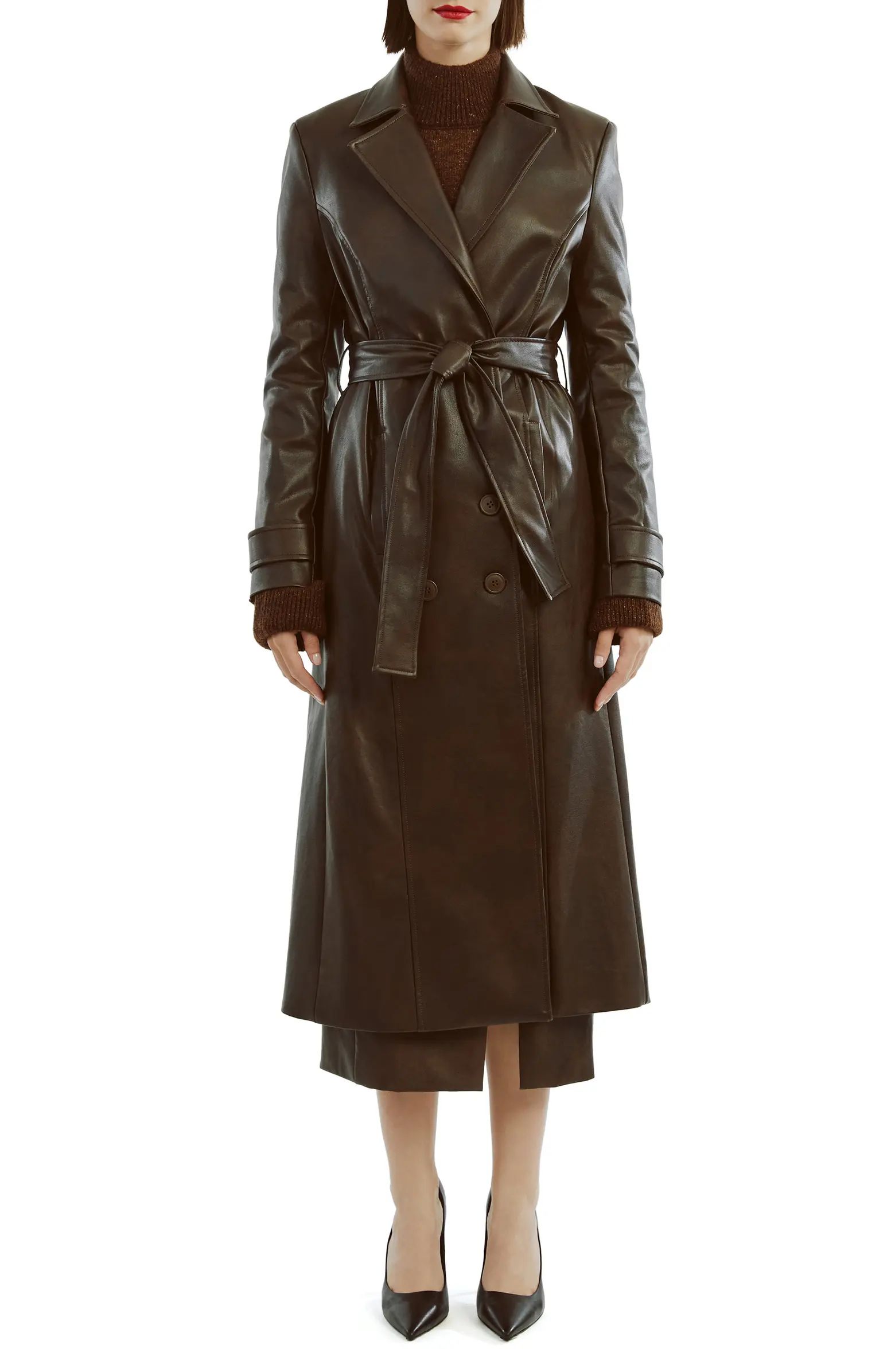 Bardot Faux Leather Trench Coat | Nordstrom | Nordstrom