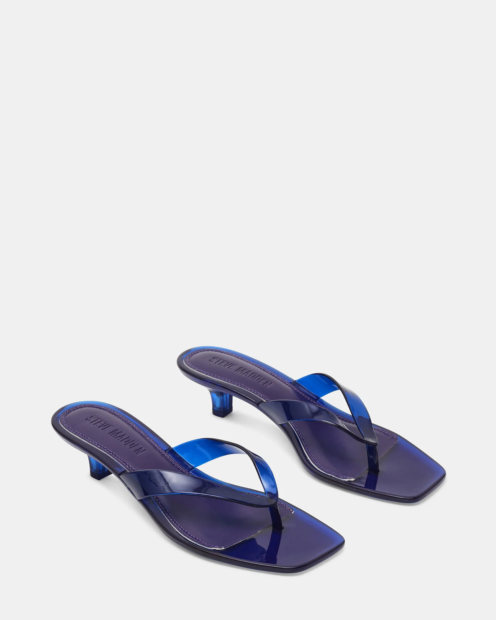 TRACIE Jelly Navy Thong Strap Women's Kitten Heel | Steve Madden (US)