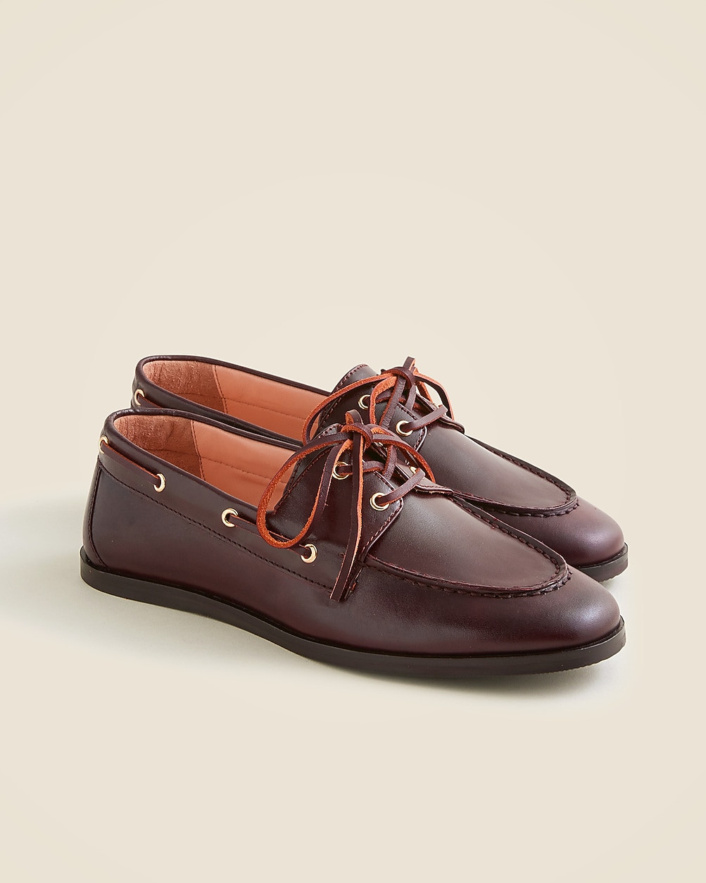 Boat shoes in leather | J. Crew US