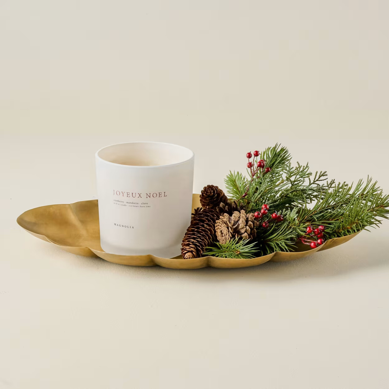 Antiqued Brass Oval Scalloped Tray | Magnolia