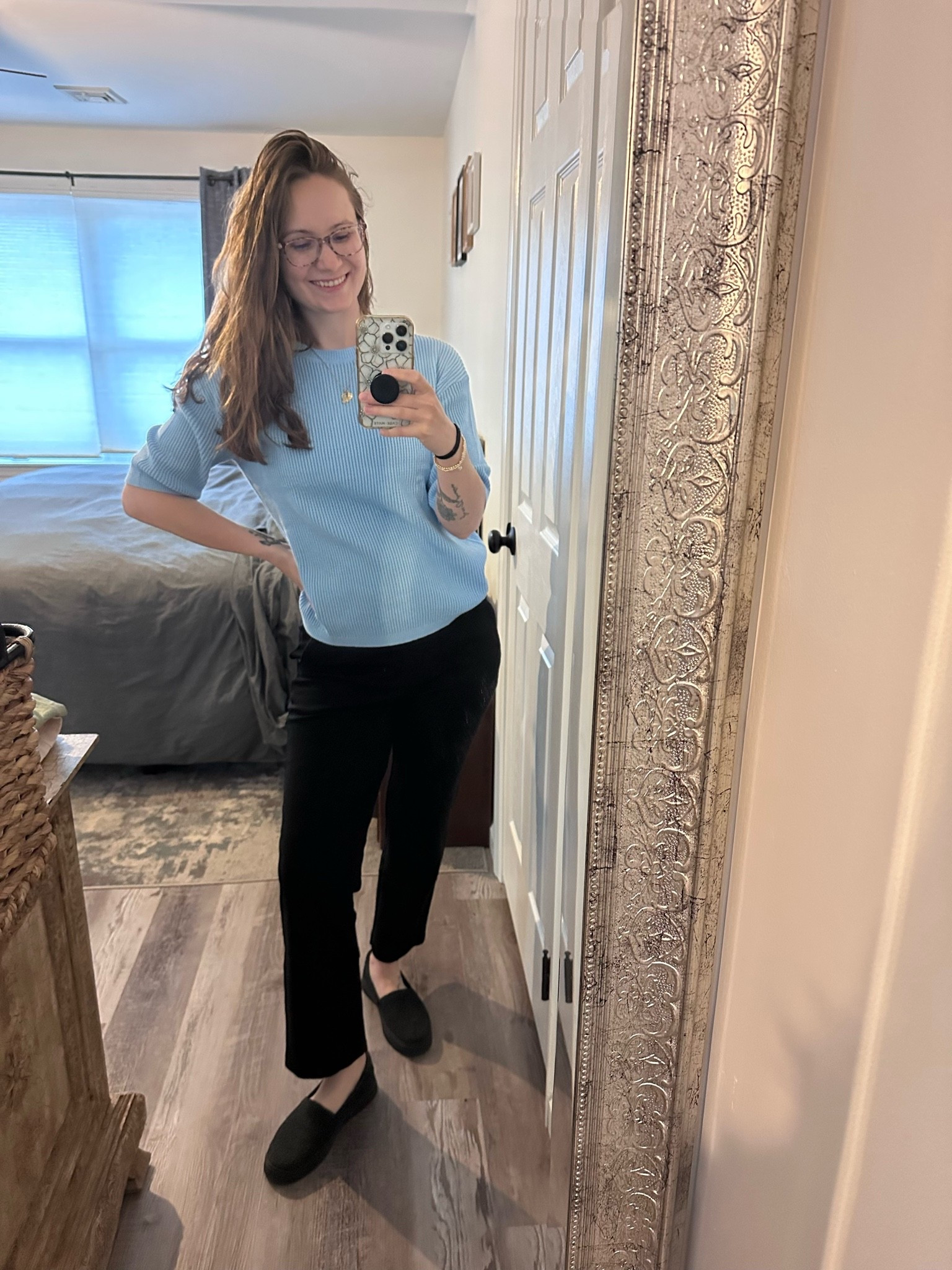 Bump-friendly without the maternity tag 🤍 18 weeks and still making my regular workwear work! This soft blue knit + comfy black trousers is my current corporate banking go-to—polished, stretchy, and actually breathable for long days 🙌🏼

Linked similar pieces that give the same look + feel ✨ #LTKbump #workwearstyle #corporateoutfit #secondtrimester #everydaystyle

#LTKBump #LTKWorkwear #LTKmomlife