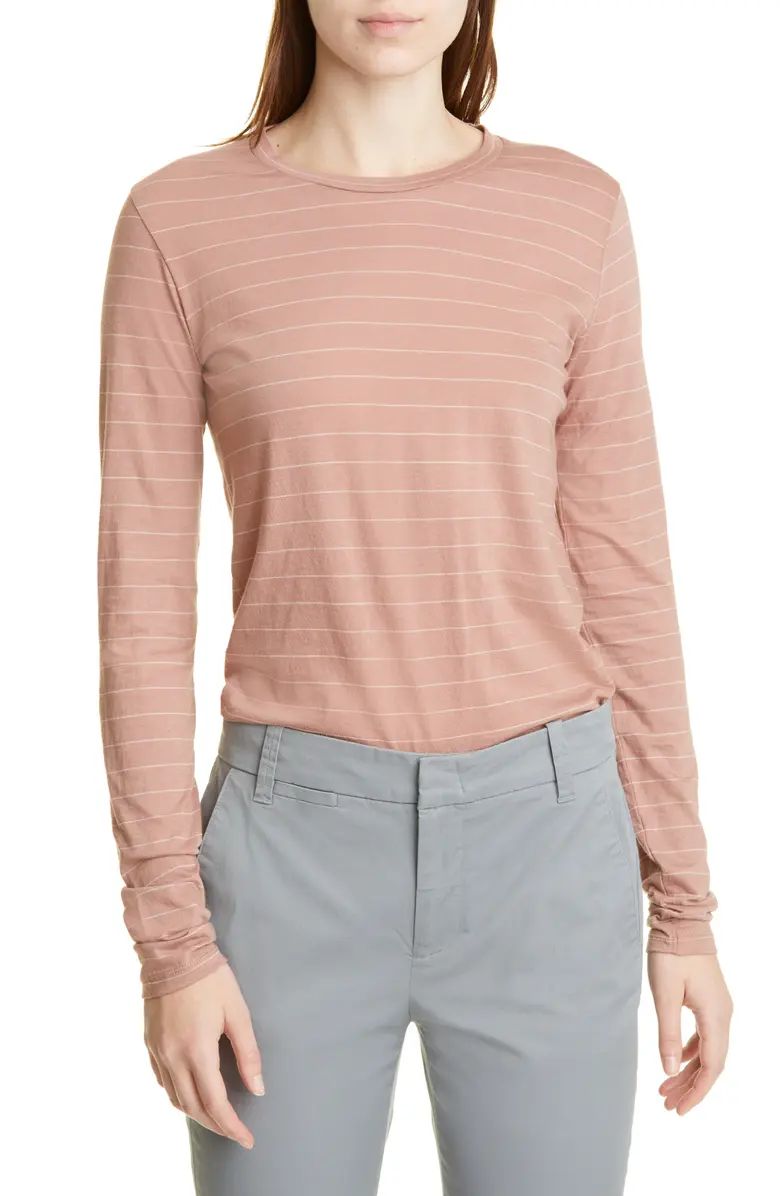 Stripe Essential Long Sleeve Cotton T-Shirt | Nordstrom