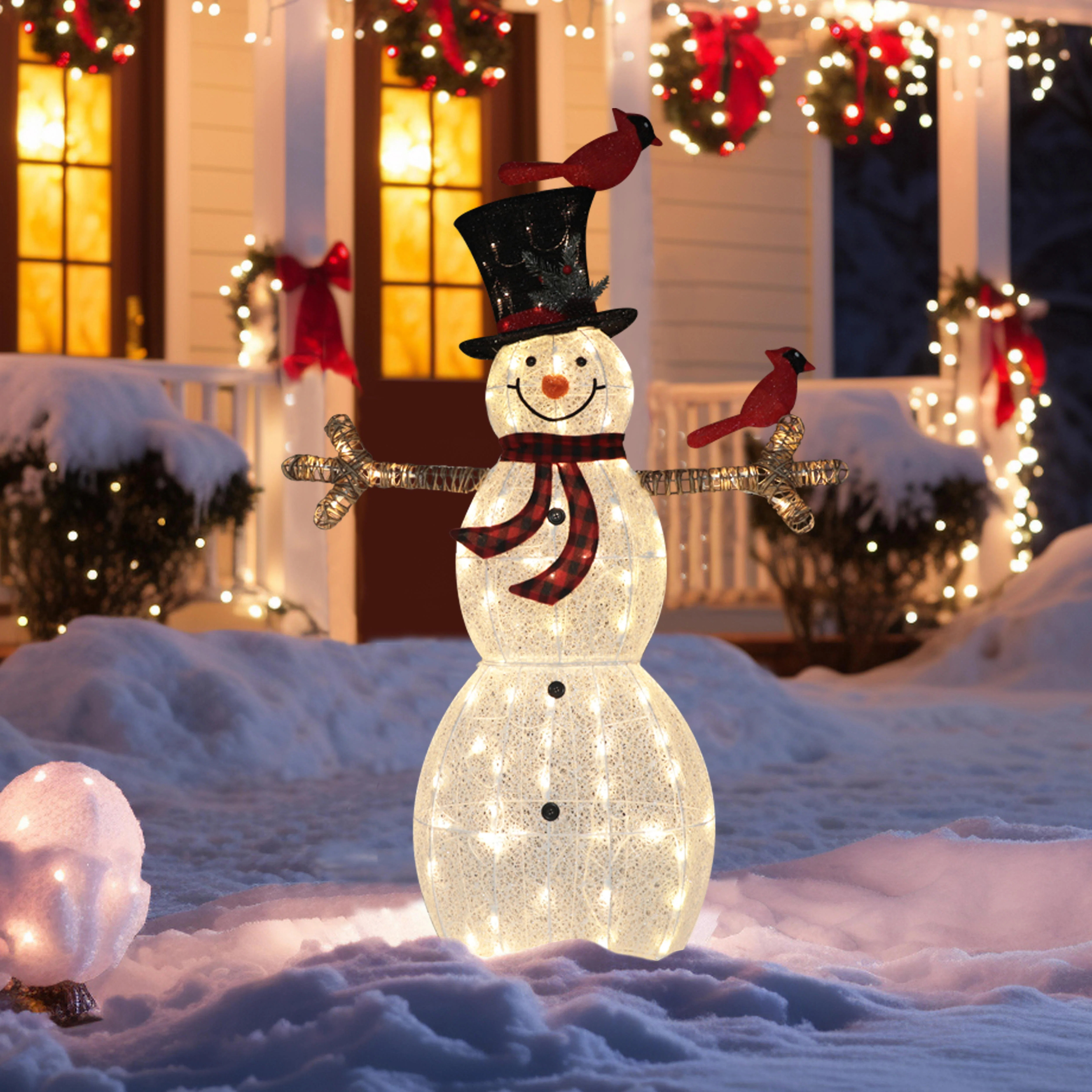 The Twillery Co.® Gutierrez Snowman with Top Hat Christmas Lighted Display & Reviews | Wayfair | Wayfair North America