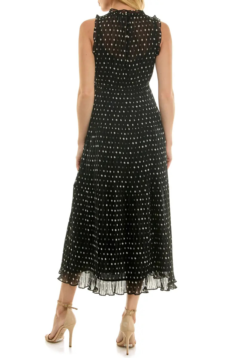 Polka Dot Sleeveless Pleated Chiffon Dress | Nordstrom