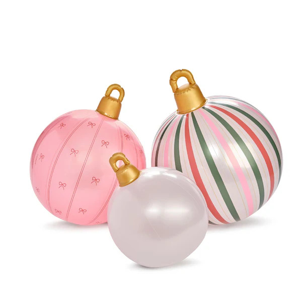 Inflatable Christmas Ornaments
                      Pink, Light Up, 3 Pack | FUNBOY