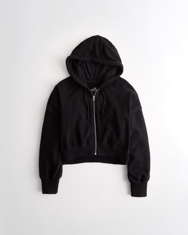 Women's Crop Full-Zip Hoodie | Women's Clearance | HollisterCo.com | Hollister (US)