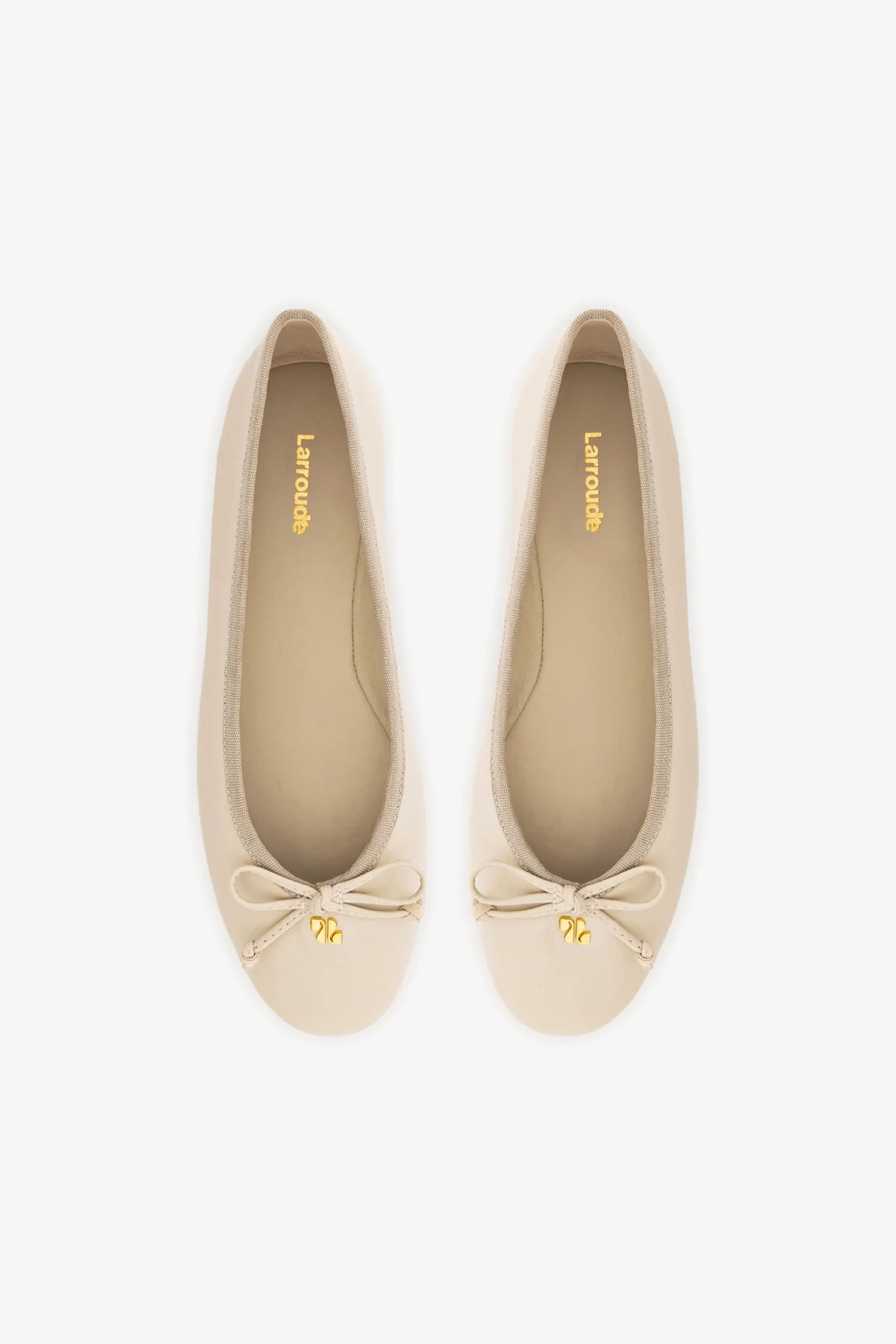 Pavlova Ballet Flat In Mushroom Grey Leather | Larroude