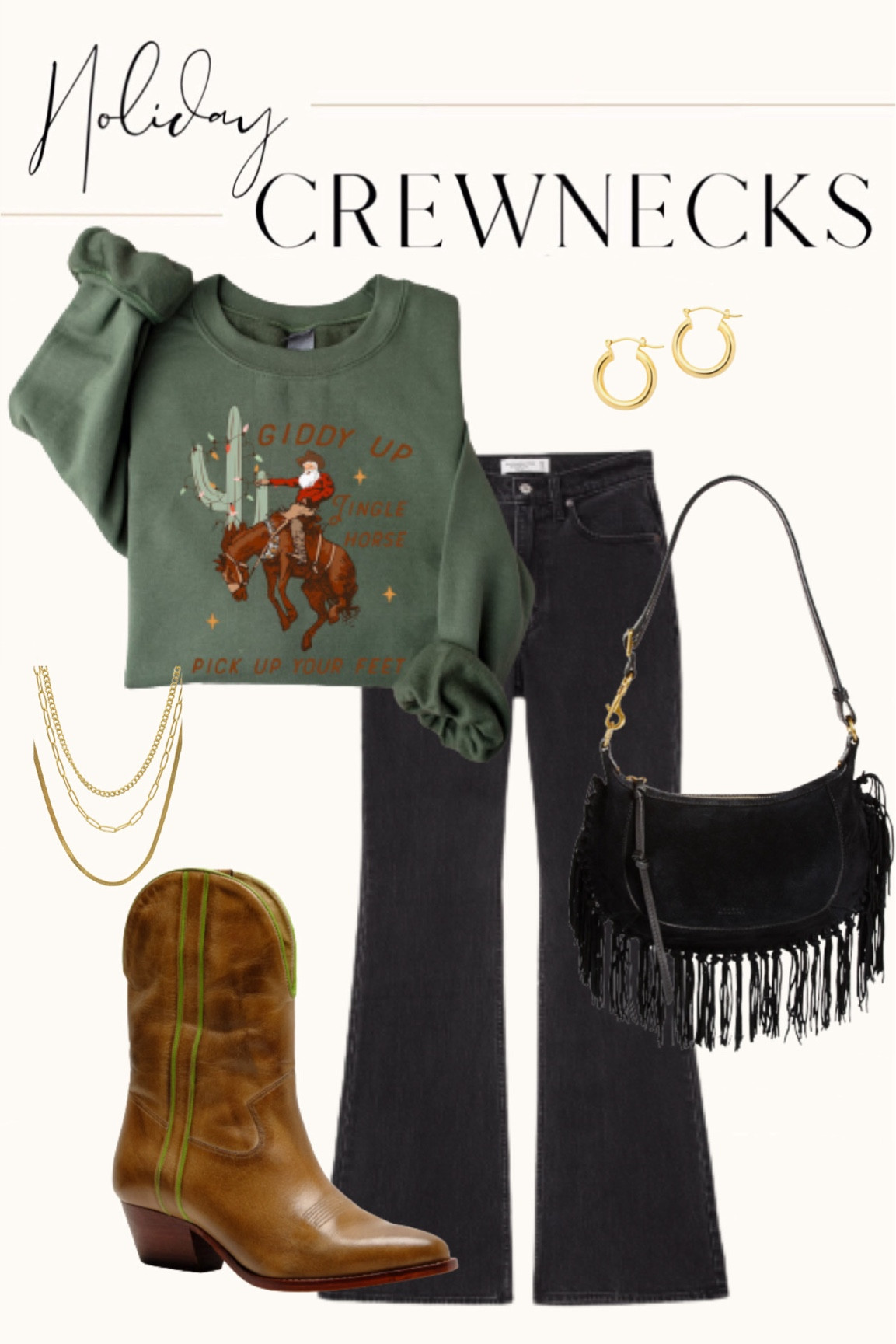 Jingle horse Christmas sweatshirt outfit 🎄 

#LTKHoliday #LTKstyletip #LTKSeasonal