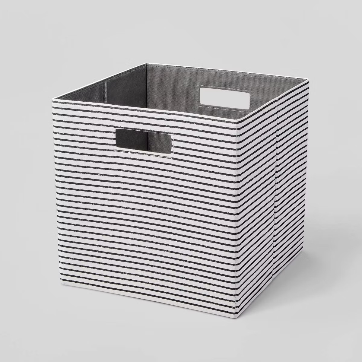 13" x 13" Fabric Bin Black Textured Stripes - Brightroom™ | Target