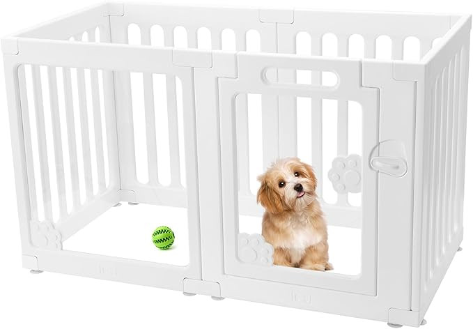 Clear Acrylic Dog Fence Pet Playpen Puppy Cat Small Play Pen Indoor Outdoor Whelping Box for Dogs... | Amazon (US)