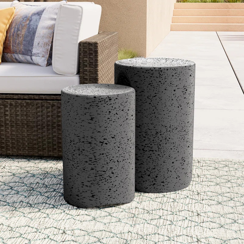 Alyannah Round Concrete Outdoor Side Table | Wayfair North America