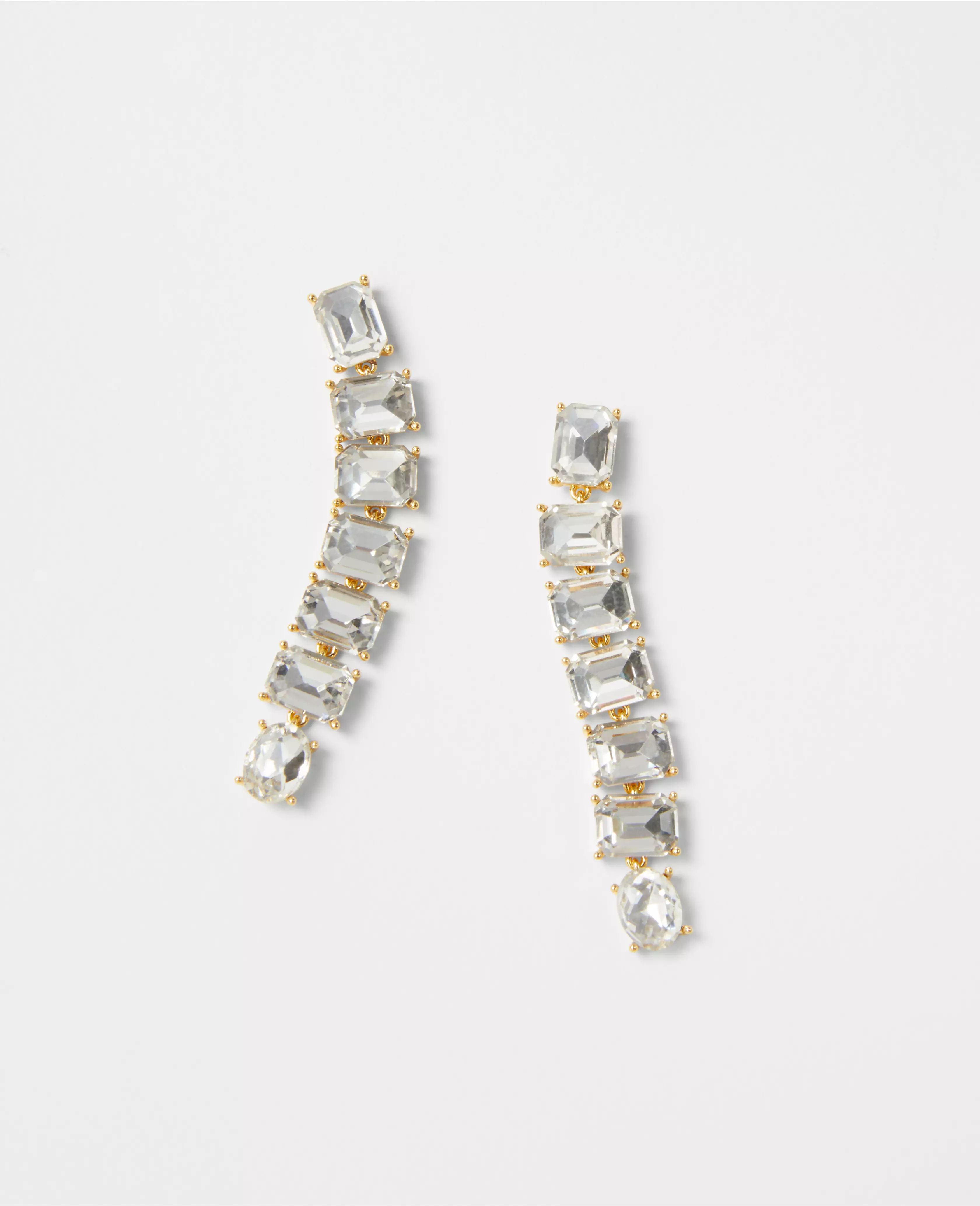 Sparkle Rectangle Drop Earrings | Ann Taylor (US)