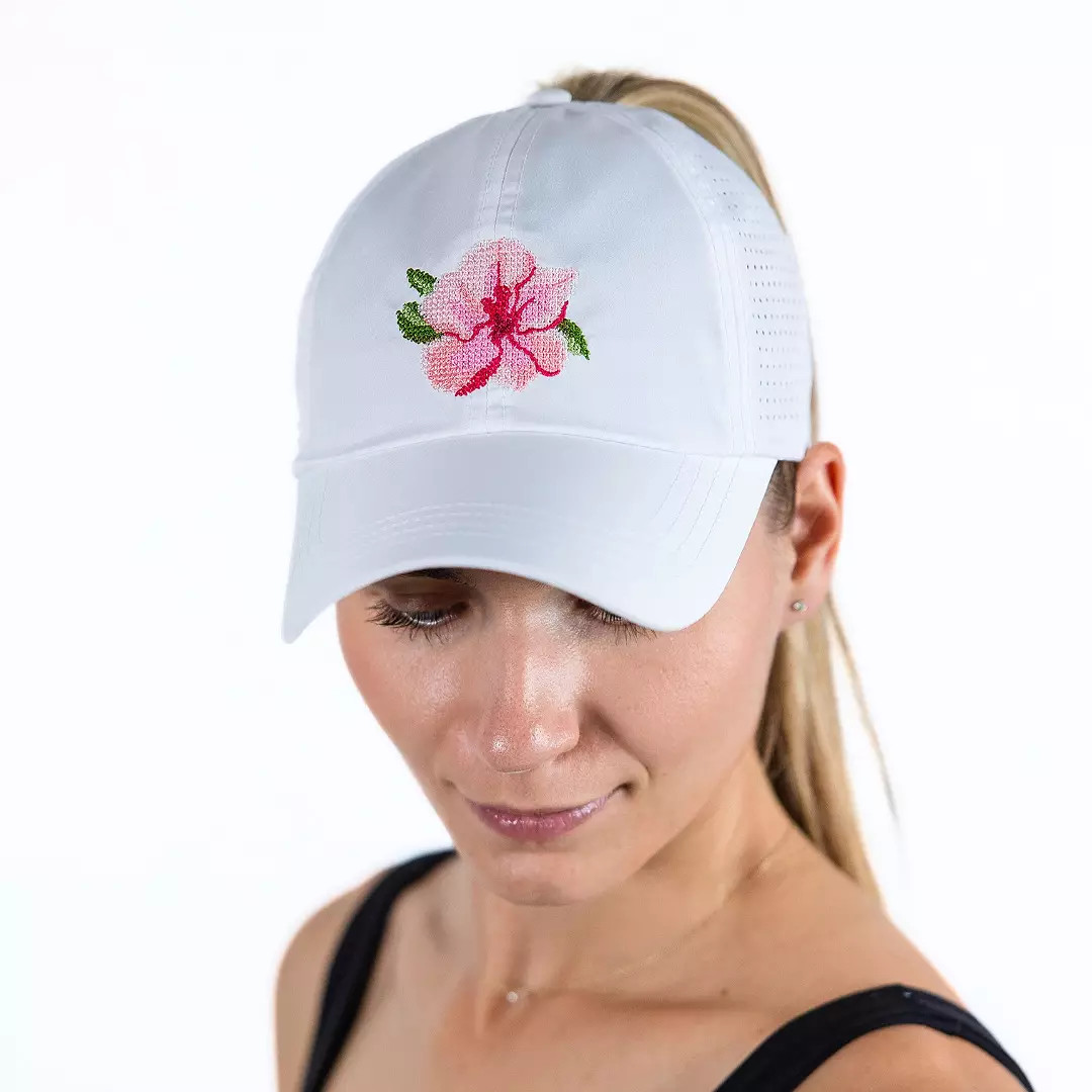 VimHue Women's White Azalea Cross Stitch Sun Goddess Golf Hat | DICK'S Sporting Goods
