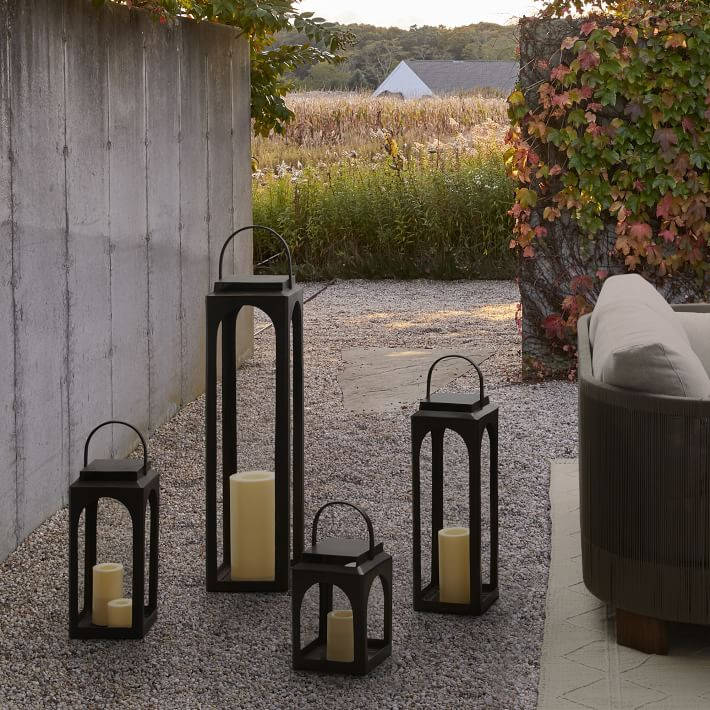 Nara Antique Bronze Metal Outdoor Lanterns | West Elm (US)
