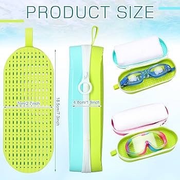 2 Pcs Swim Goggle Case for Swimming with Hole Zipper Clip Silicone Cases for Goggle Gift | Amazon (US)