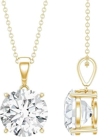 5 Carat IGI Certified Lab Grown Diamond Necklace With Chain, E-Vs1 Quality, Diamond Statement Nec... | Amazon (US)